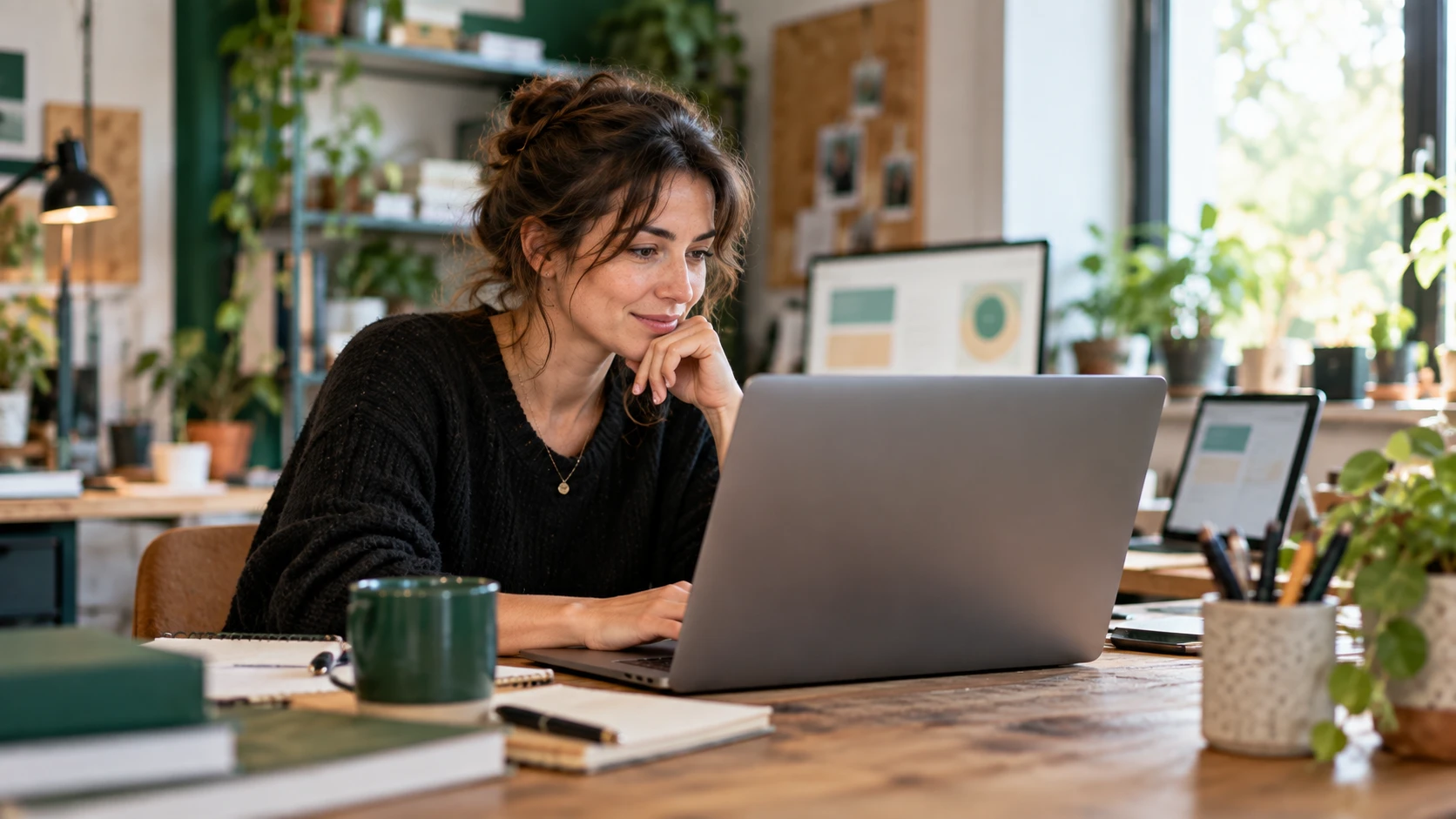 Professionnel concentré sur un seul outil au bureau