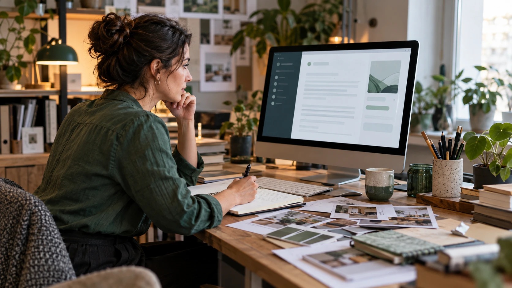 Photos de réalisations et carnet de terrain utilisés pour écrire un article